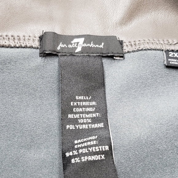 7 For All Mankind Brown Faux Leather Leggings Women's Plus Size 2X - Picture 6 of 14
